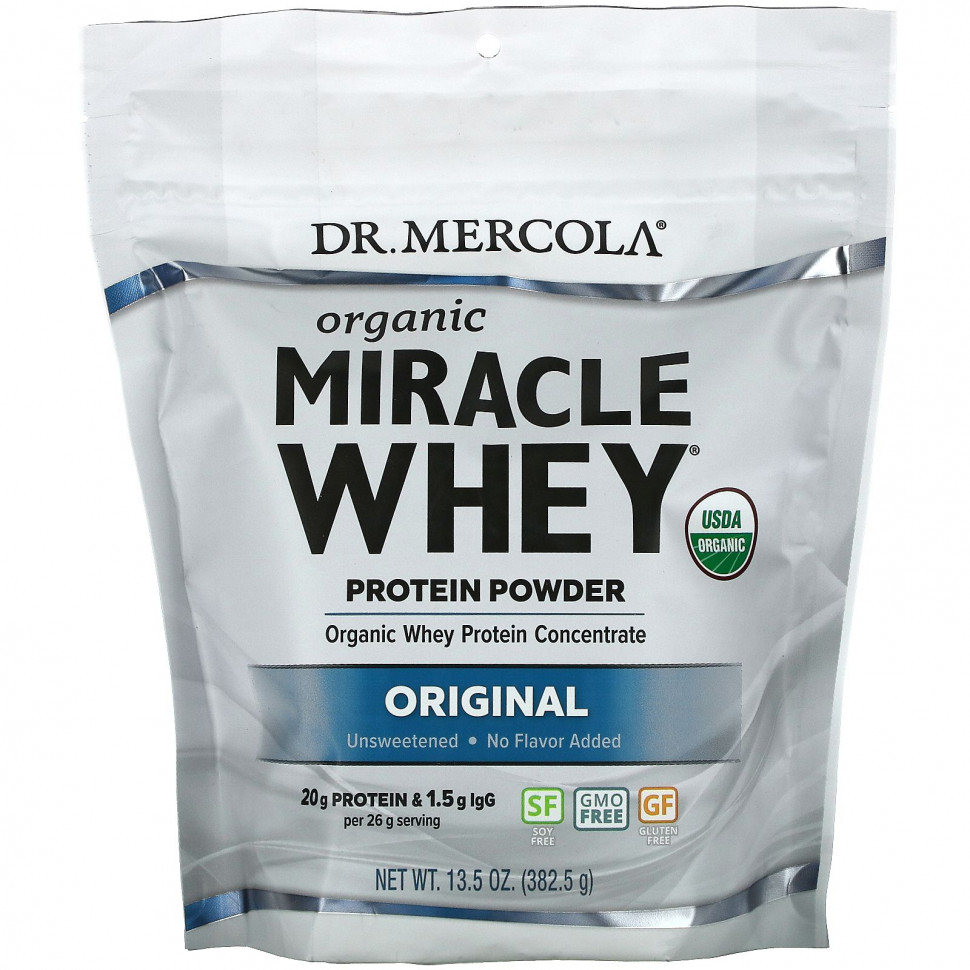 ������ ������ Dr. Mercola, Organic Miracle Whey Protein, �������, ������������, 382,5 � (13,5 �����)  IHerb (������) ����
