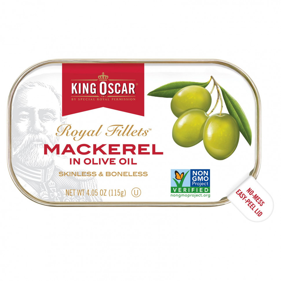 ������ ������ King Oscar, Royal Fillets, Mackerel In Olive Oil, 4.05 oz ( 115 g)  IHerb (������) ����