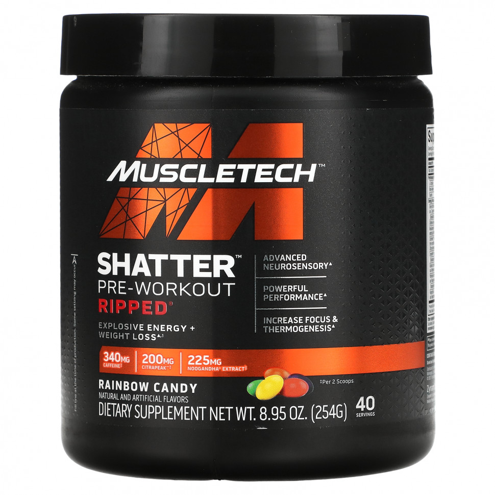 ������ ������ MuscleTech, Shatter Pre-Workout, Ripped, �������� �������, 254 � (8,95 �����)  IHerb (������) ����