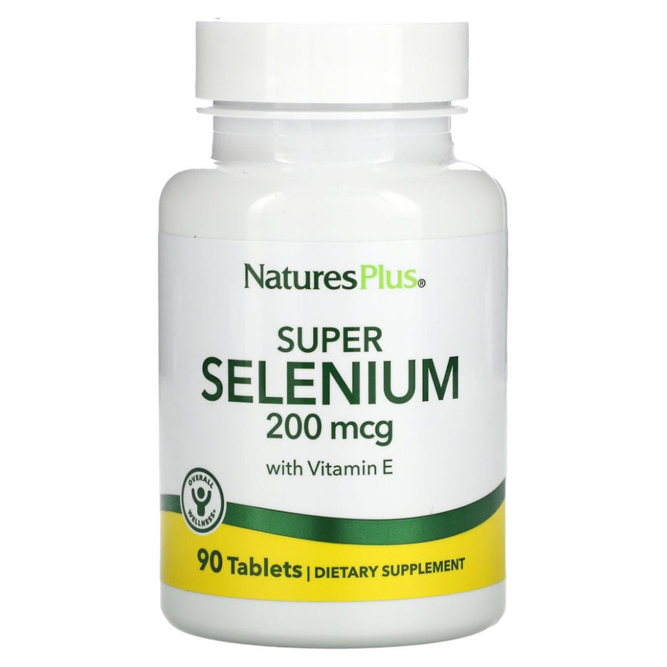 ������ ������ NaturesPlus, Super Selenium, ����������������� �����, 200 ���, 90 ��������  IHerb (������) ����