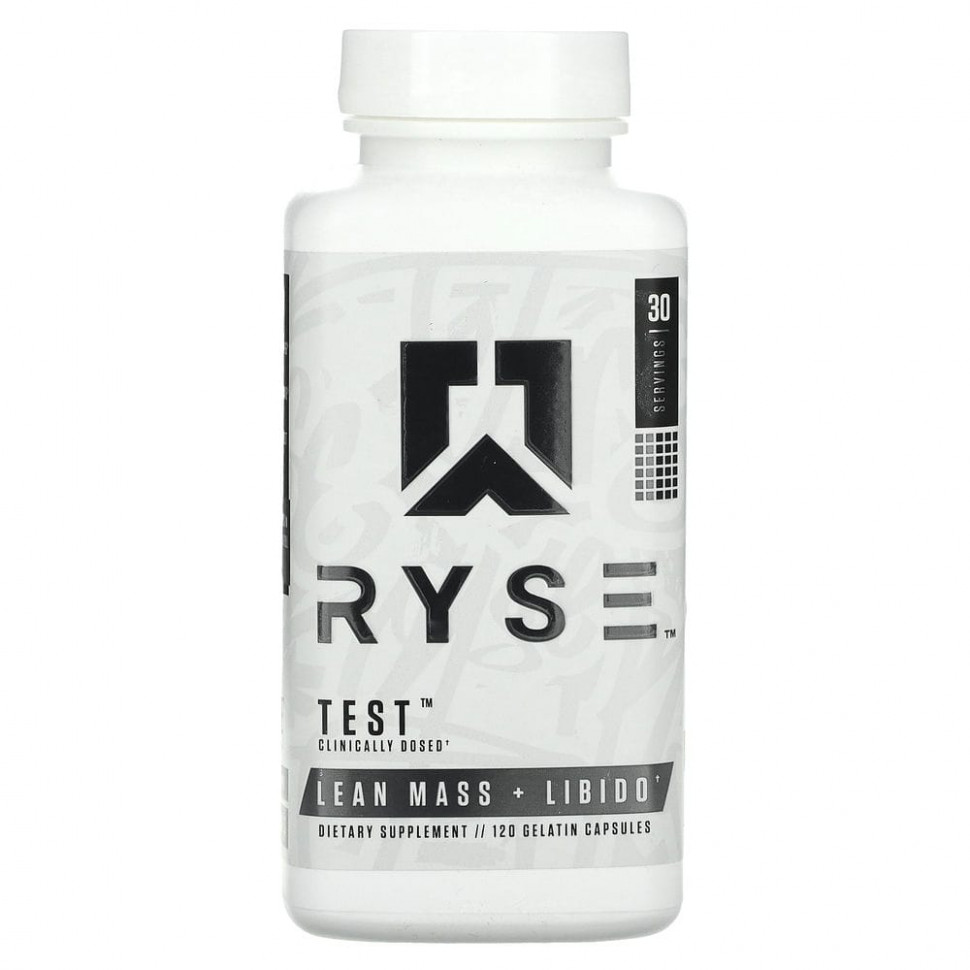 ������ ������ Ryse Supps, Test, ���������� ����� � ������, 120 ����������� ������  IHerb (������) ����