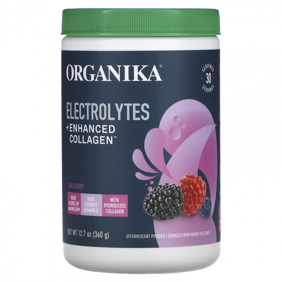 ������ ������ Organika, Electrolytes + Enhanced Collagen, Wild Berry, 12.7 oz (360 g)  IHerb (������) ����