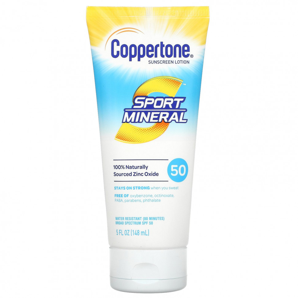 ������ ������ Coppertone, Sport Mineral, �������������� ������, SPF 50, 5 ������ ����� (148 ��)  IHerb (������) ����