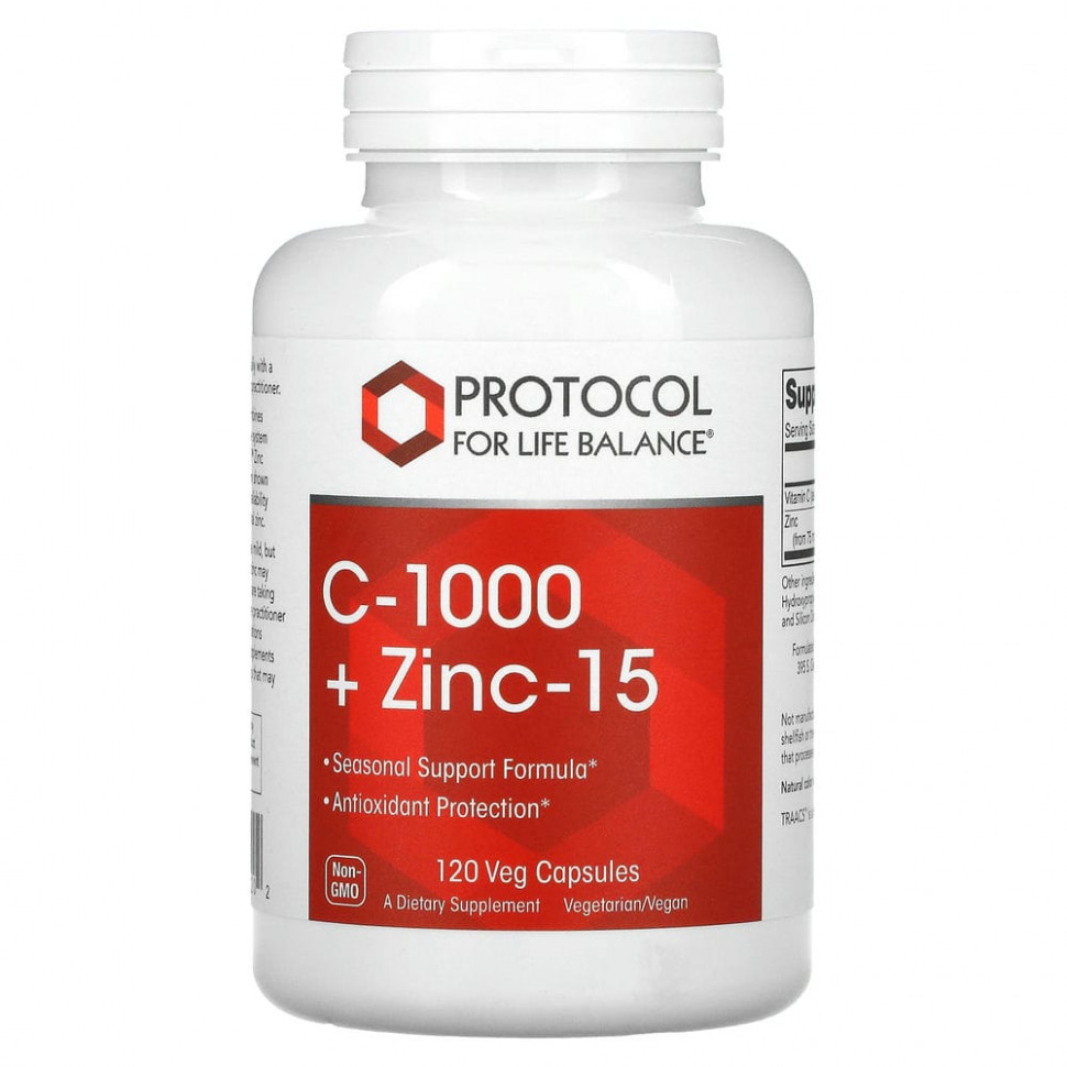������ ������ Protocol for Life Balance, C-1000 + Zinc-15, 120 �������������� ������  IHerb (������) ����