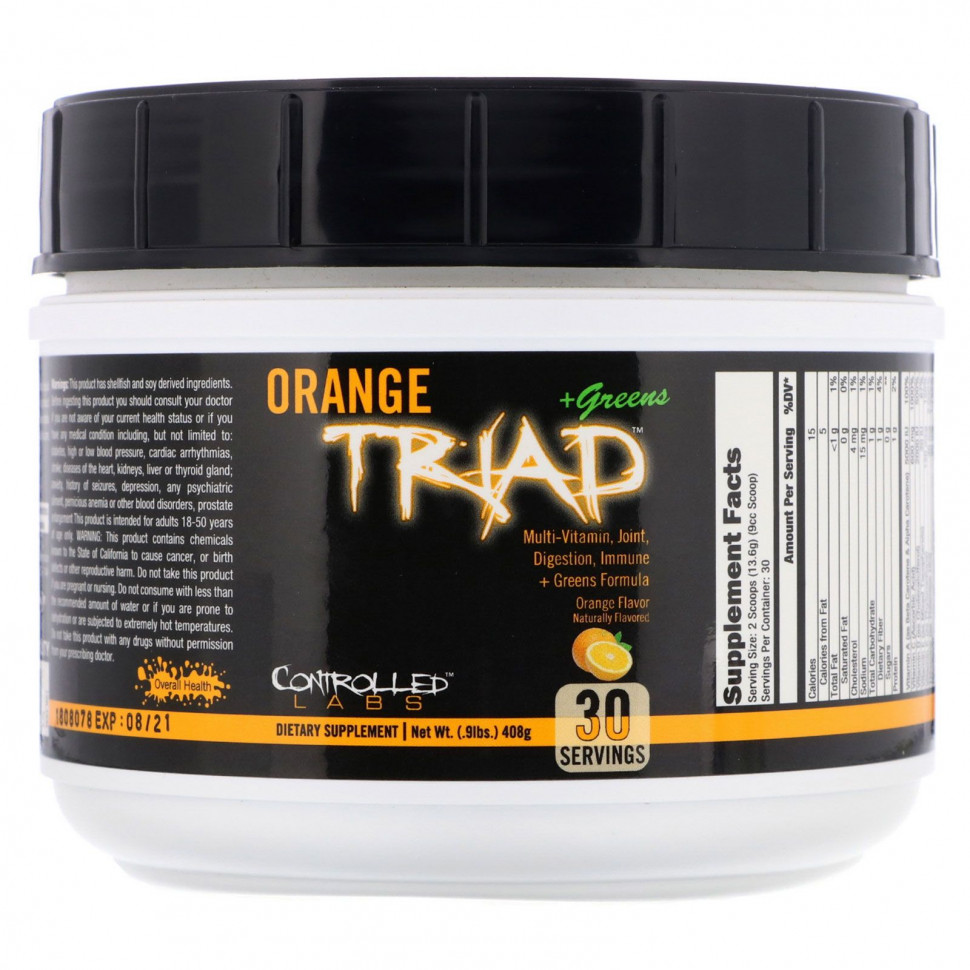 ������ ������ Controlled Labs, Orange Triad + Greens, ������������ ����, 408 � (0,9 �����)  IHerb (������) ����