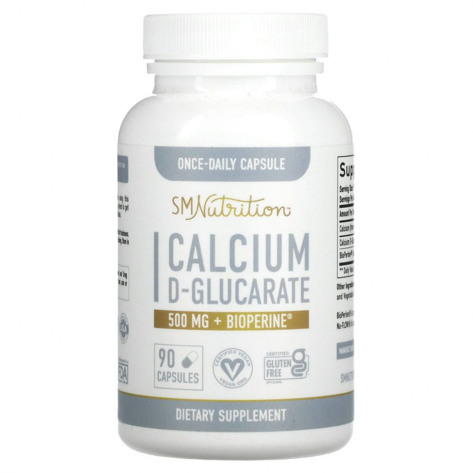 ������ ������ SMNutrition, Calcium D-Glucarate + BioPerine, 500 mg, 90 Capsules  IHerb (������) ����