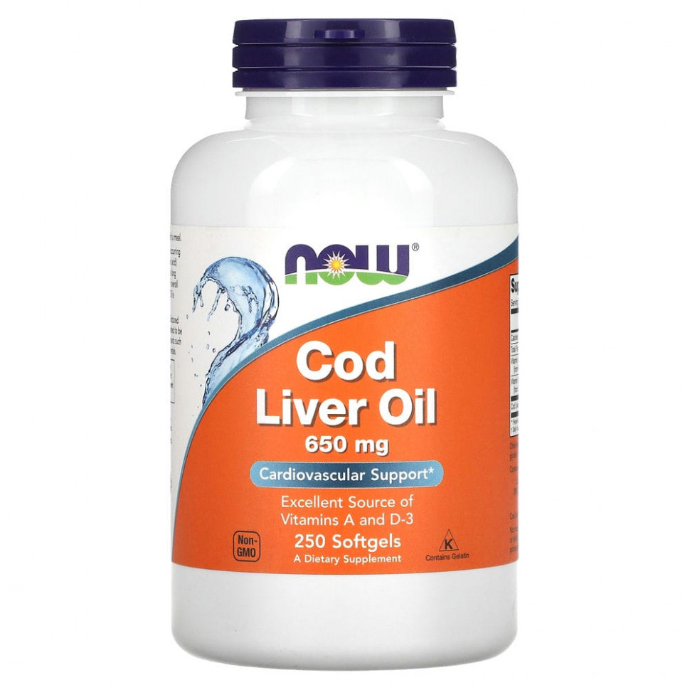 ������ ������ NOW Foods, Cod Liver Oil, 650 ��, 250 ������ ����������� ������  IHerb (������) ����