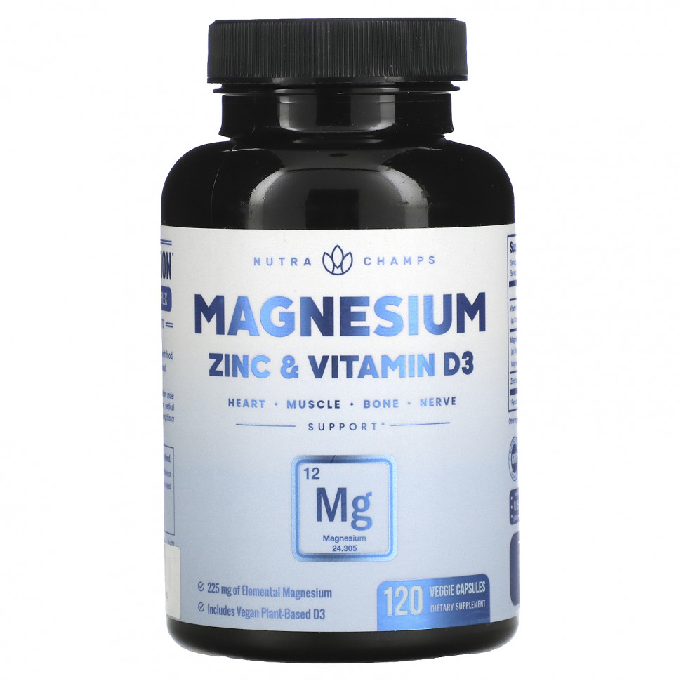 ������ ������ NutraChamps, Magnesium, Zinc & Vitamin D3, 120 Veggie Capsules  IHerb (������) ����