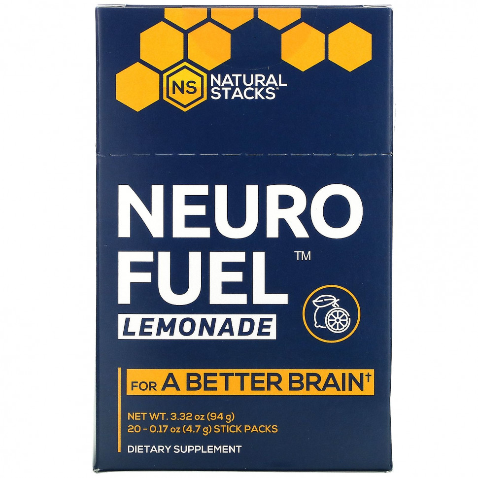 ������ ������ Natural Stacks, Neuro Fuel Lemonade, 20 Stick Packs, 0.17 oz ( 4.7 g) Each  IHerb (������) ����