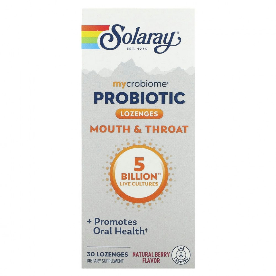 ������ ������ Solaray, Mycrobiome Probiotic, Mouth and Throat, �� ������ ����, 5 ����, 30 ��������  IHerb (������) ����