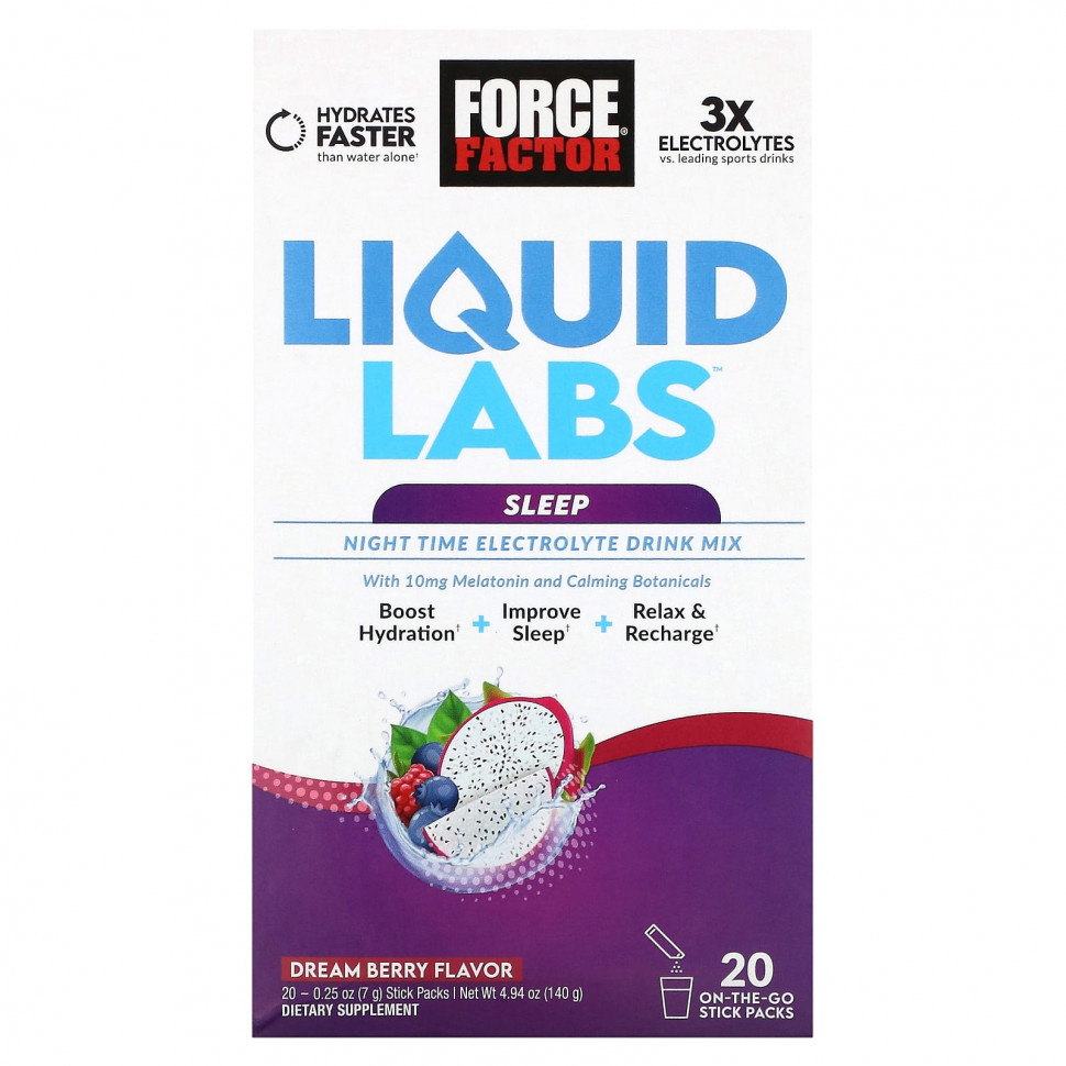 ������ ������ Force Factor, Liquid Labs, Sleep, Dream Berry, 20 ��������� �� 7 � (0,25 �����)  IHerb (������) ����