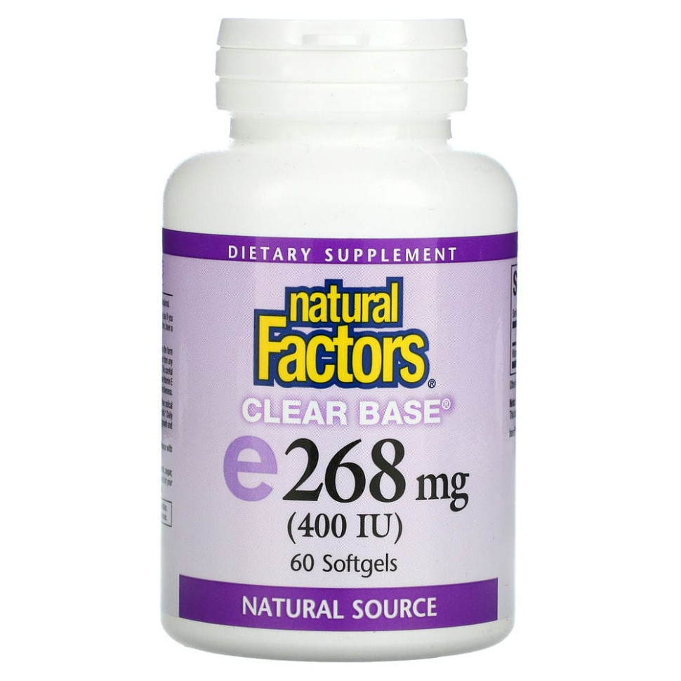 ������ ������ Natural Factors, Clear Base Vitamin E, 268 �� (400 ��), 60 ������ ��������  IHerb (������) ����