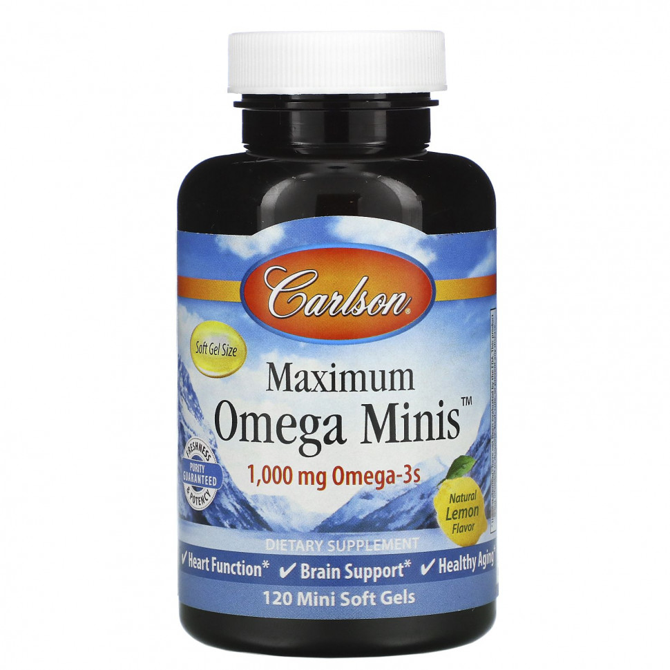 ������ ������ Carlson Labs, Maximum Omega Minis, ����������� �������� ����, 500 ��, 120 ����-��������  IHerb (������) ����