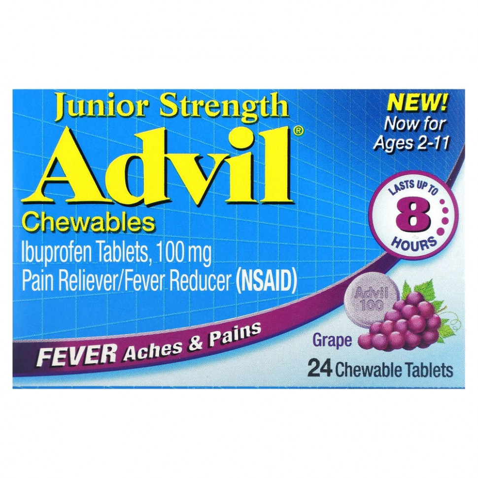 ������ ������ Advil, Junior Strength, ����������� ��������, ��� �������� 2�11 ���, �� ������ ���������, 24 ����������� ��������  IHerb (������) ����