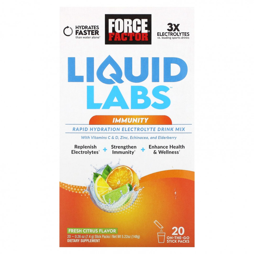 ������ ������ Force Factor, Liquid Labs, Immunity, ����������, 20 ��������� �� 7,4 � (0,26 �����)  IHerb (������) ����