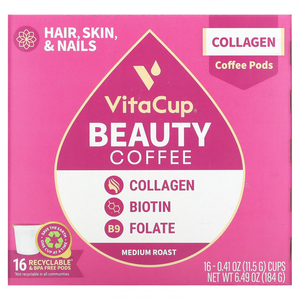 ������ ������ VitaCup, Beauty Coffee, ������� �������, 16 ����� �� 11,5 � (0,41 �����)  IHerb (������) ����