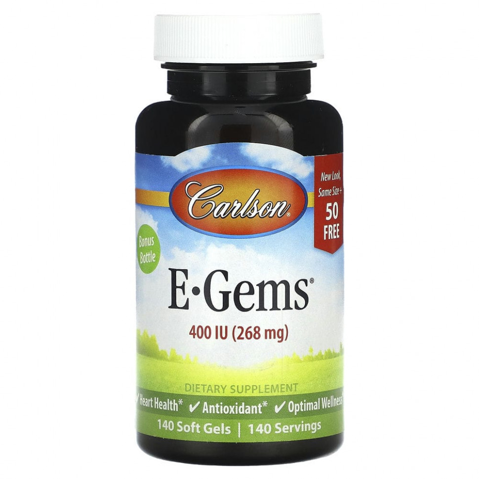 ������ ������ Carlson, E-Gems, 268 �� (400 ��), 140 ������ ��������  IHerb (������) ����