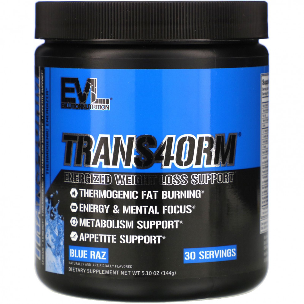 ������ ������ EVLution Nutrition, Trans4orm, Blue Raz, 5,10 ����� (144 �)  IHerb (������) ����