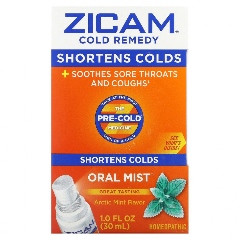 ������ ������ Zicam, Cold Remedy, Oral Mist, Arctic Mint, 1.0 fl oz (30 ml)  IHerb (������) ����