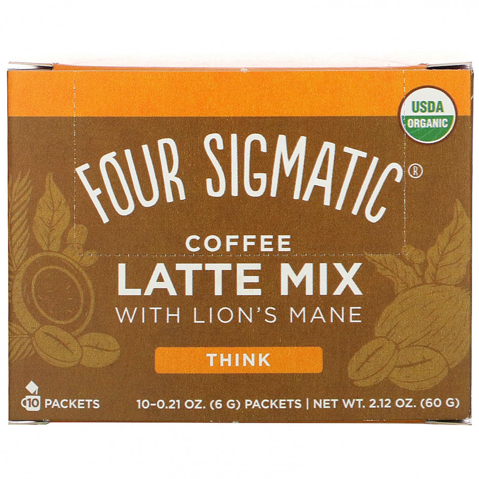 ������ ������ Four Sigmatic, Think, ����� ���� ����� � �������� �����������, 10 ��������� �� 6 � (0,21 �����)  IHerb (������) ����