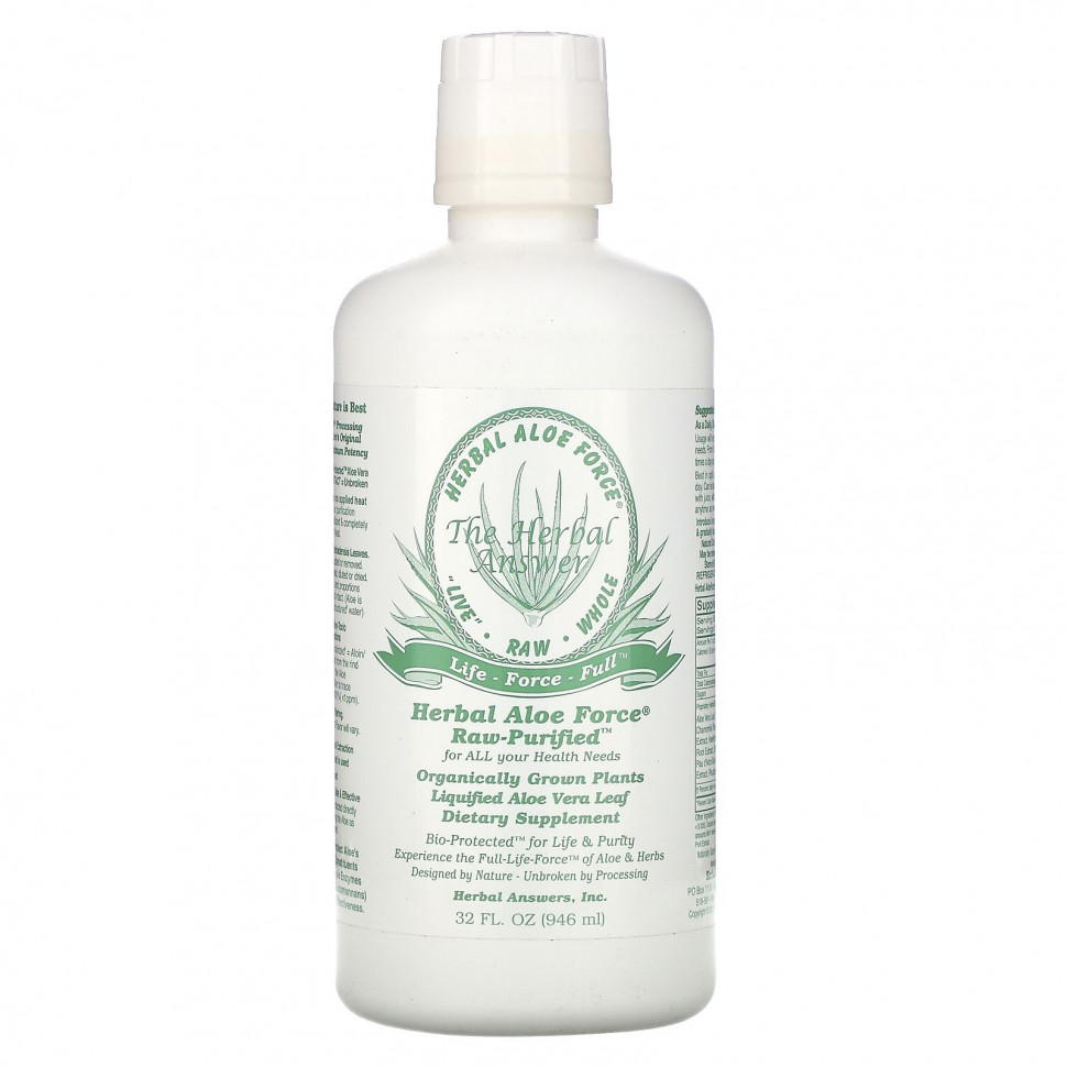������ ������ Herbal Answers, Herbal Aloe Force, Raw Purified, 946 �� (32 ������ �����)  IHerb (������) ����