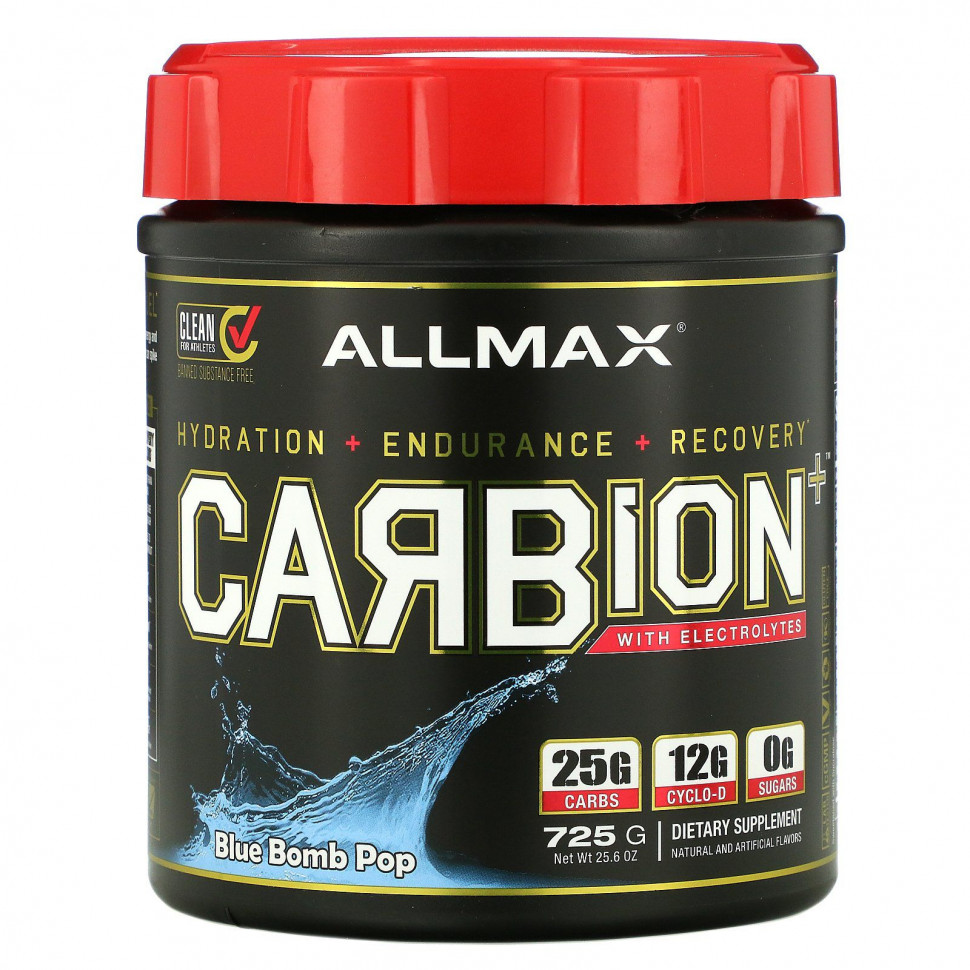 ������ ������ ALLMAX Nutrition, CARBion + � �������������, Blue Bomb Pop, 25,6 ����� (725 �)  IHerb (������) ����