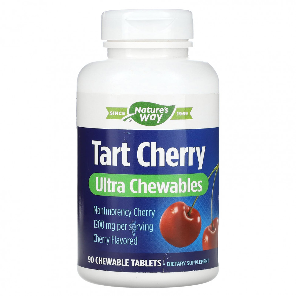 ������ ������ Nature's Way, Tart Cherry, Ultra Chewable, �����, 400 ��, 90 ����������� ��������  IHerb (������) ����