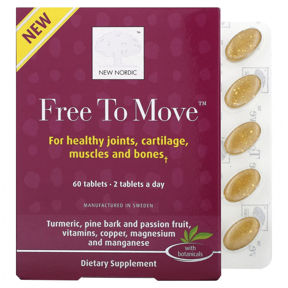 ������ ������ New Nordic US Inc, Free to Move, 60 ��������  IHerb (������) ����