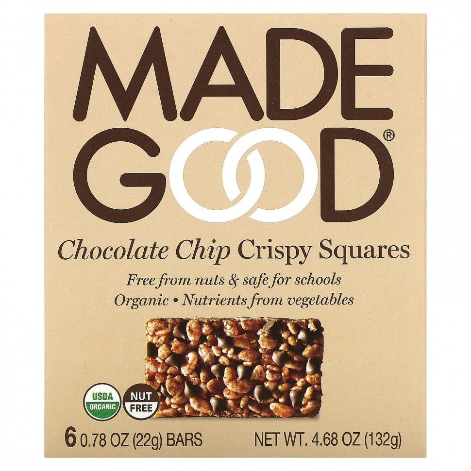 ������ ������ MadeGood, Crispy Squares, ���������� ������, 6 ���������� �� 22 � (0,78 �����)  IHerb (������) ����