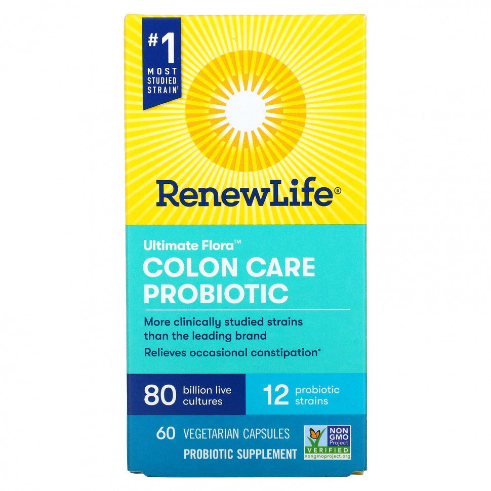 ������ ������ Renew Life, Ultimate Flora Colon Care Probiotic, 80 ���� ���, 60 �������������� ������  IHerb (������) ����