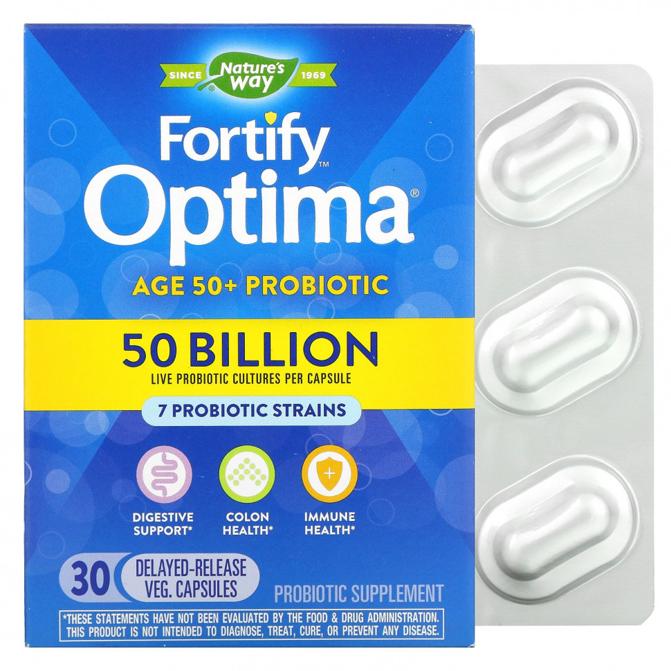 ������ ������ Nature's Way, Fortify Optima Probiotic, Adult 50+, 50 Billion, 30 Delayed Release Vegetarian Capsules  IHerb (������) ����
