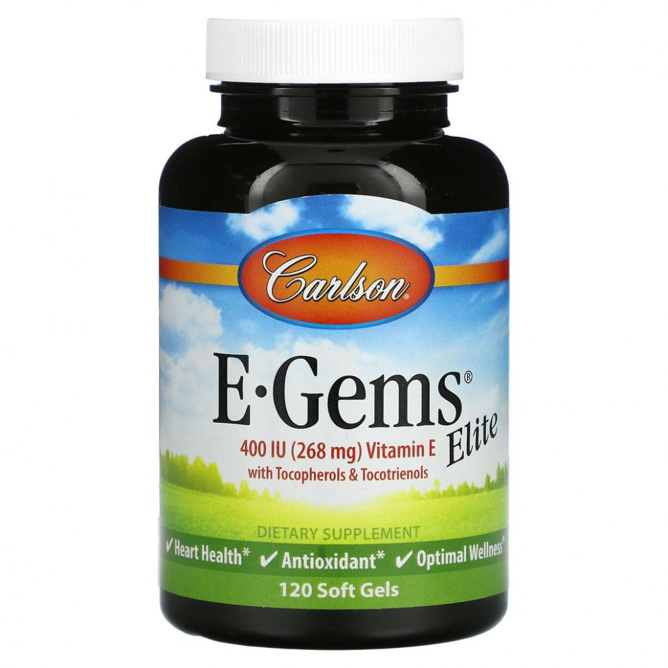 ������ ������ Carlson Labs, E-Gems Elite, ������� E, 268 �� (400 ��), 120 ������ ��������  IHerb (������) ����