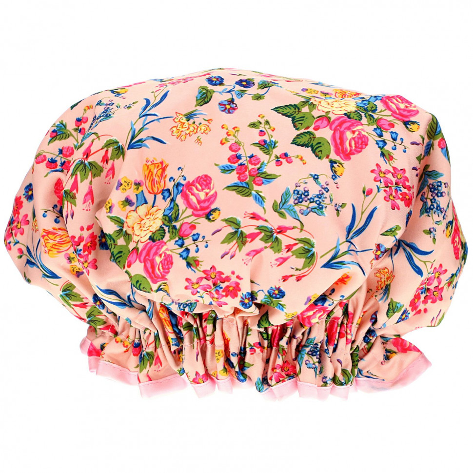 ������ ������ The Vintage Cosmetic Co., Shower Cap, Pink Floral Satin, 1 Count  IHerb (������) ����