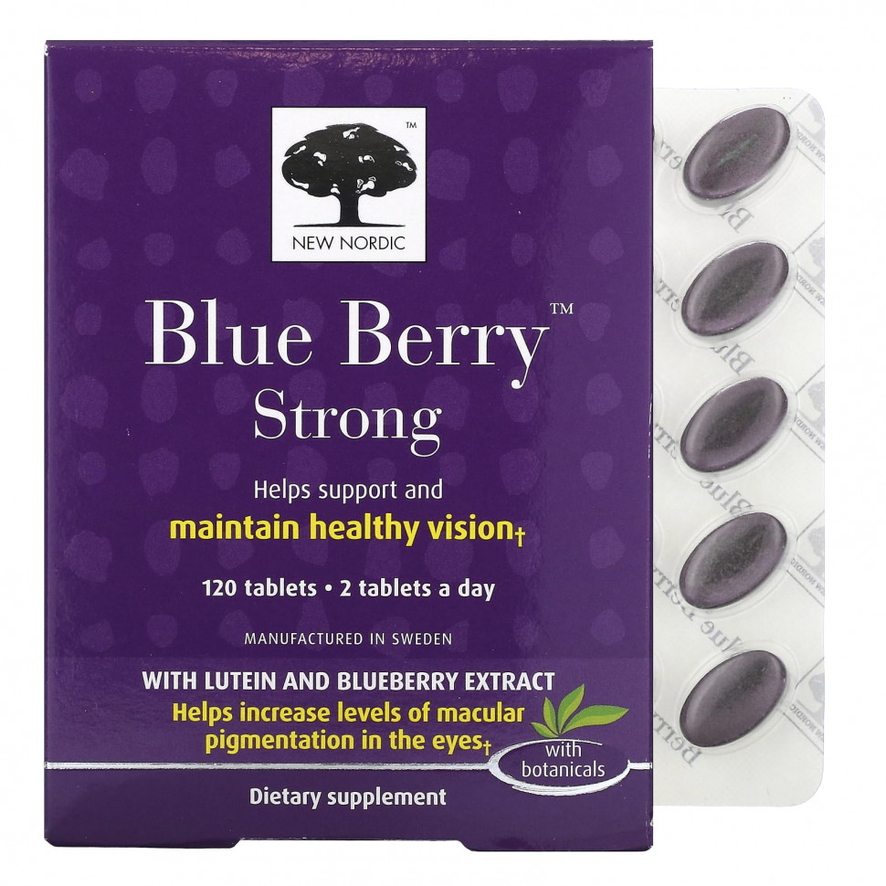������ ������ New Nordic US Inc, Blue Berry Strong, 120 ��������  IHerb (������) ����