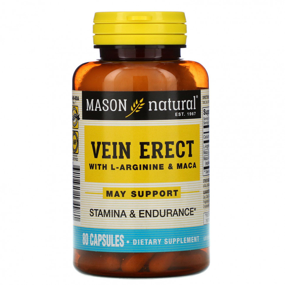 ������ ������ Mason Natural, Vein Erect, � L-��������� � ����, 80 ������  IHerb (������) ����