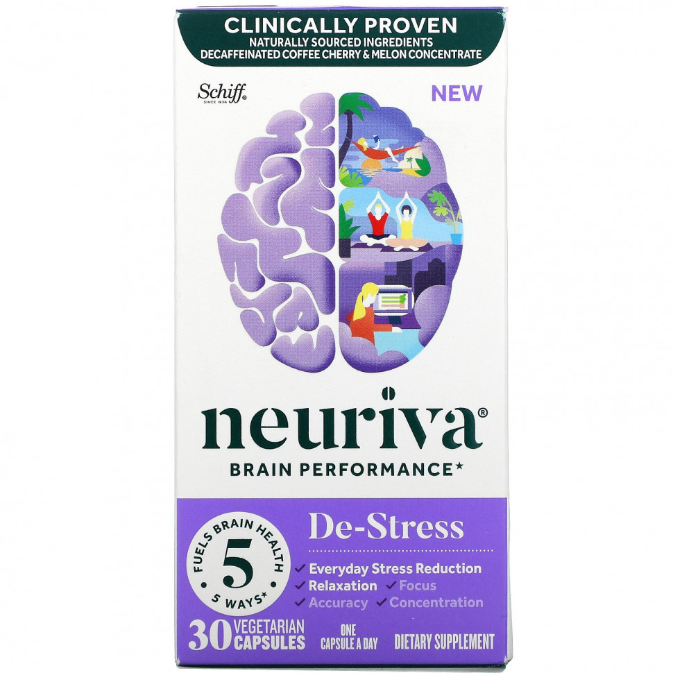 ������ ������ Schiff, Neuriva Brain Performance, De-Stress, 30 �������������� ������  IHerb (������) ����