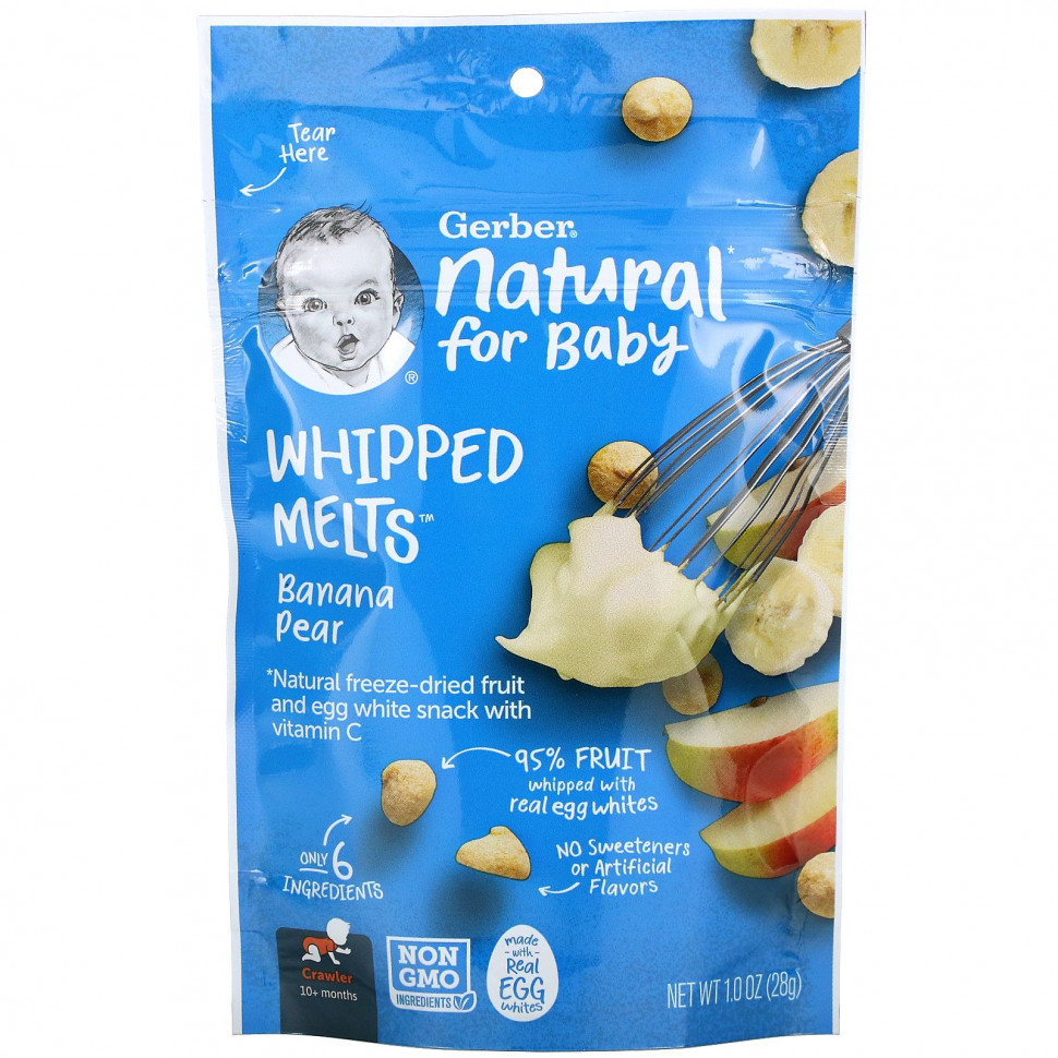 ������ ������ Gerber, Whipped Melts, Banana Pear, Crawler, 10+ Months, 1.0 oz (28 g)  IHerb (������) ����