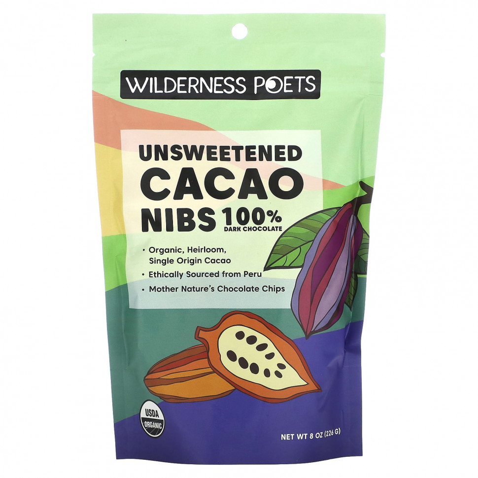 ������ ������ Wilderness Poets, Unsweetened Cacao Nibs, Dark Chocolate, 8 oz (226 g)  IHerb (������) ����