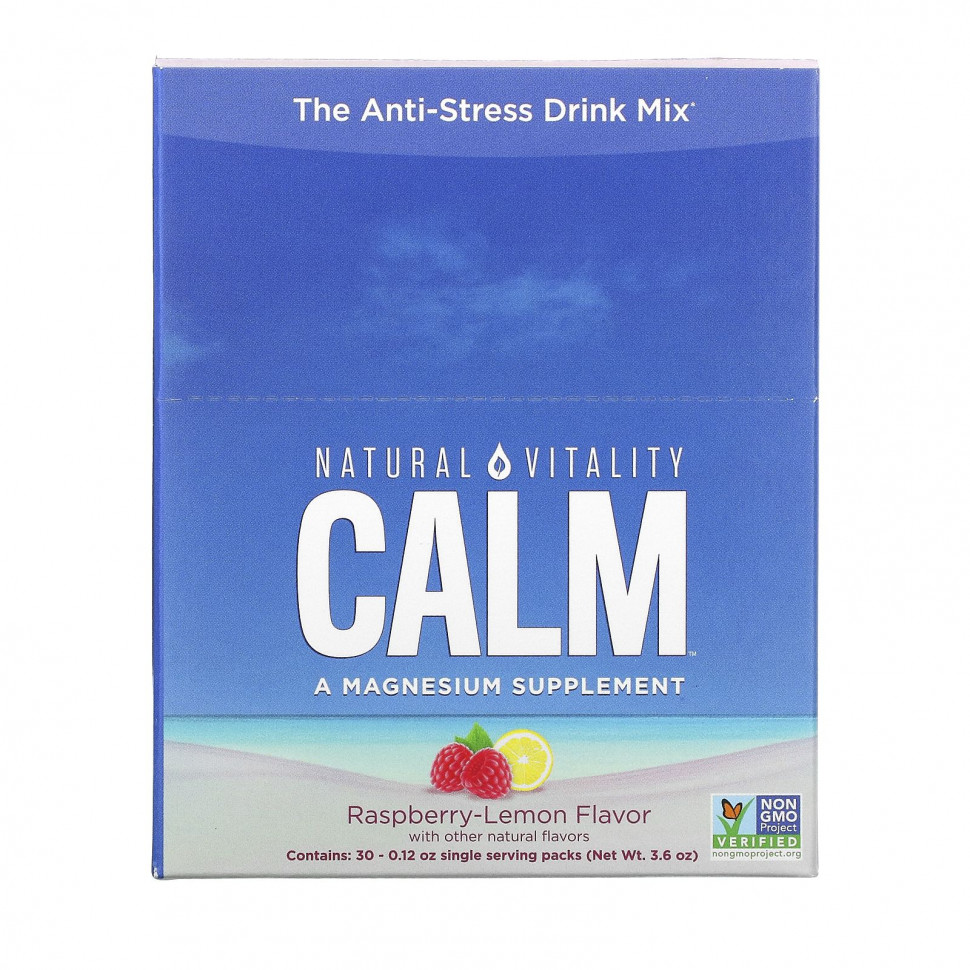 ������ ������ Natural Vitality, CALM, The Anti-Stress Drink Mix, Raspberry-Lemon Flavor, 30 Single Serving Packs, 0.12 oz (3.3 g)  IHerb (������) ����