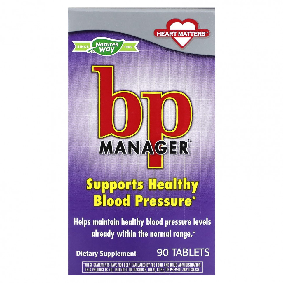 ������ ������ Nature's Way, BP Manager`` 90 ��������  IHerb (������) ����