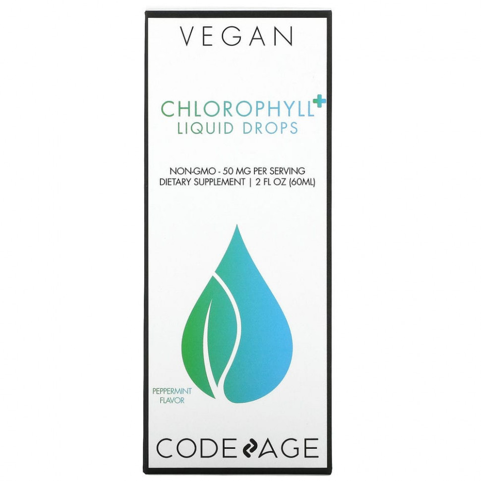 ������ ������ Codeage, Vegan Chlorophyll + Liquid Drops, �������� ����, 50 ��, 60 �� (2 ����. �����)  IHerb (������) ����