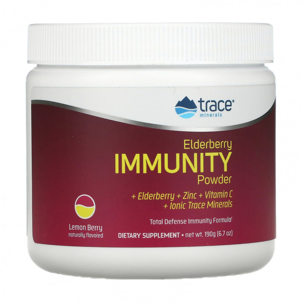 ������ ������ Trace Minerals �, Elderberry Immmunity Powder, Lemon Berry, 6.7 oz (190 g)  IHerb (������) ����