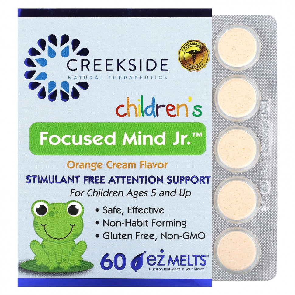 ������ ������ Creekside Natural Therapeutics, Children's Focused Mind Jr, ������������ ����, 60 �������� EZ-Melt  IHerb (������) ����