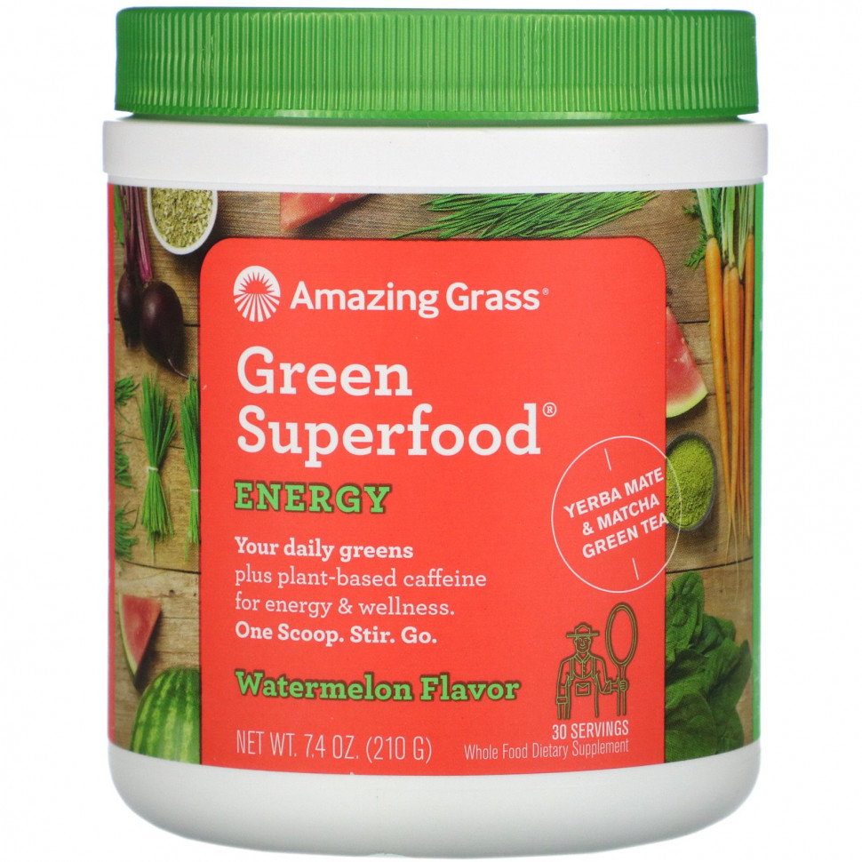 ������ ������ Amazing Grass, Green Superfood, �������, �����, 7,4 ����� (210 �)  IHerb (������) ����