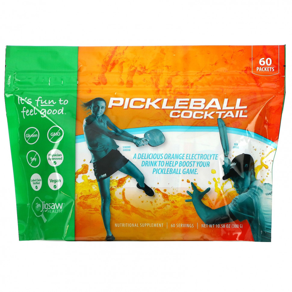 ������ ������ Jigsaw Health, Pickleball Cocktail, Electrolyte Drink, Orange, 60 Packets, 10.58 oz (300 g)  IHerb (������) ����