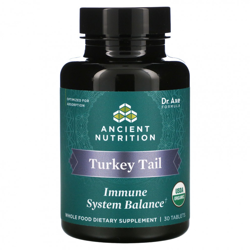 ������ ������ Dr. Axe / Ancient Nutrition, Turkey Tail, ��� ����������� ������� �������� �������, 30 ��������  IHerb (������) ����