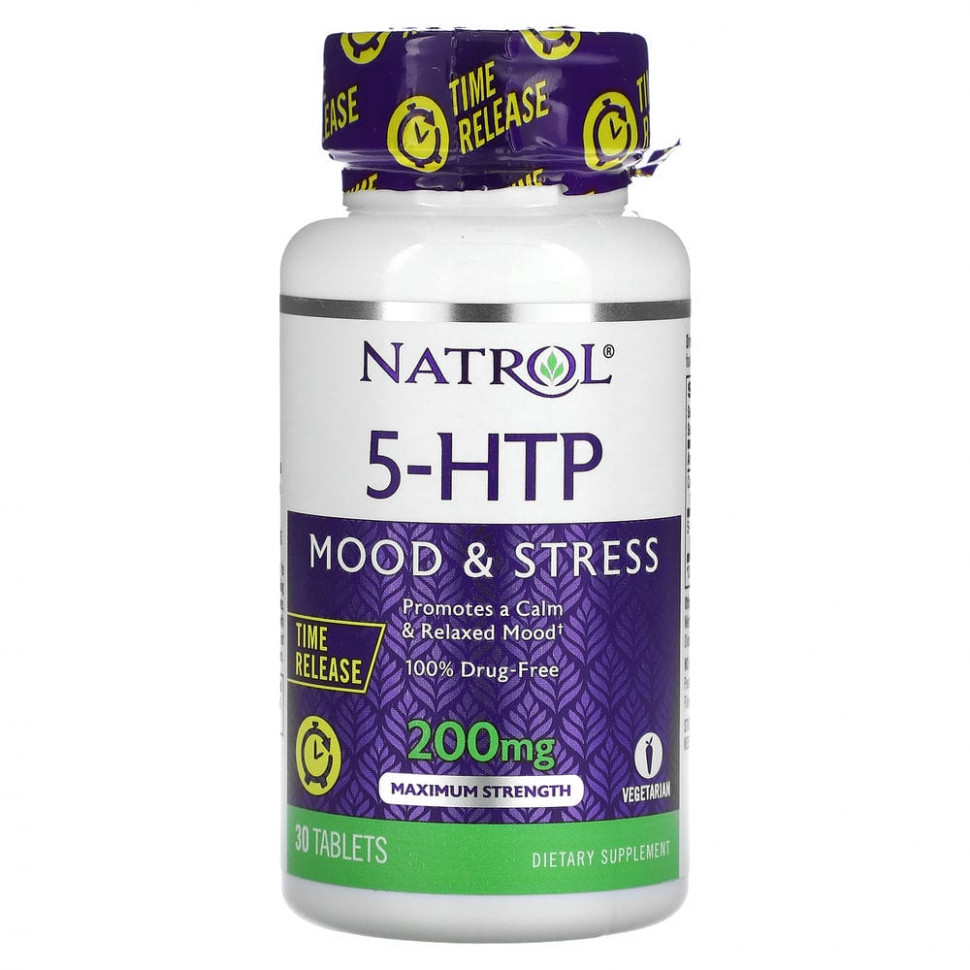 ������ ������ Natrol, 5-HTP, ��������� �������������, ������������ ����, 200 ��, 30 ��������  IHerb (������) ����