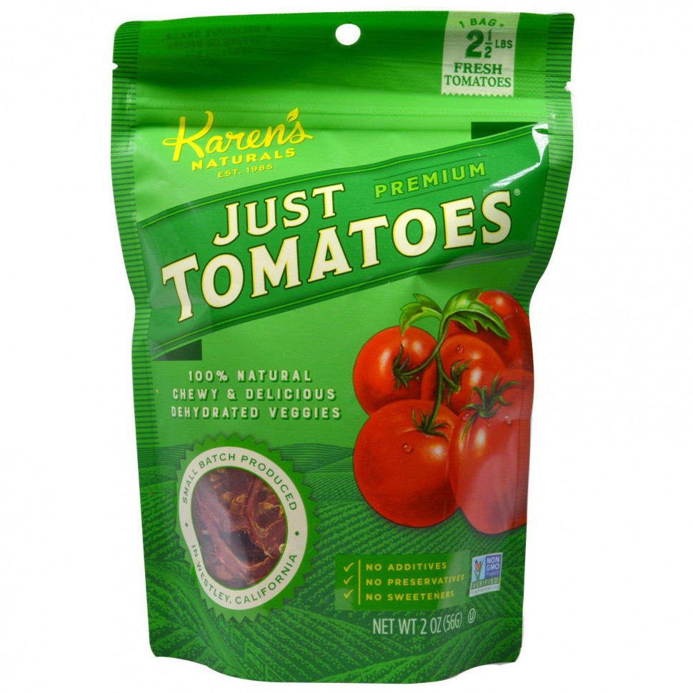 ������ ������ Karen's Naturals, Just Tomatoes, Premium, 2 ����� (56 �)  IHerb (������) ����