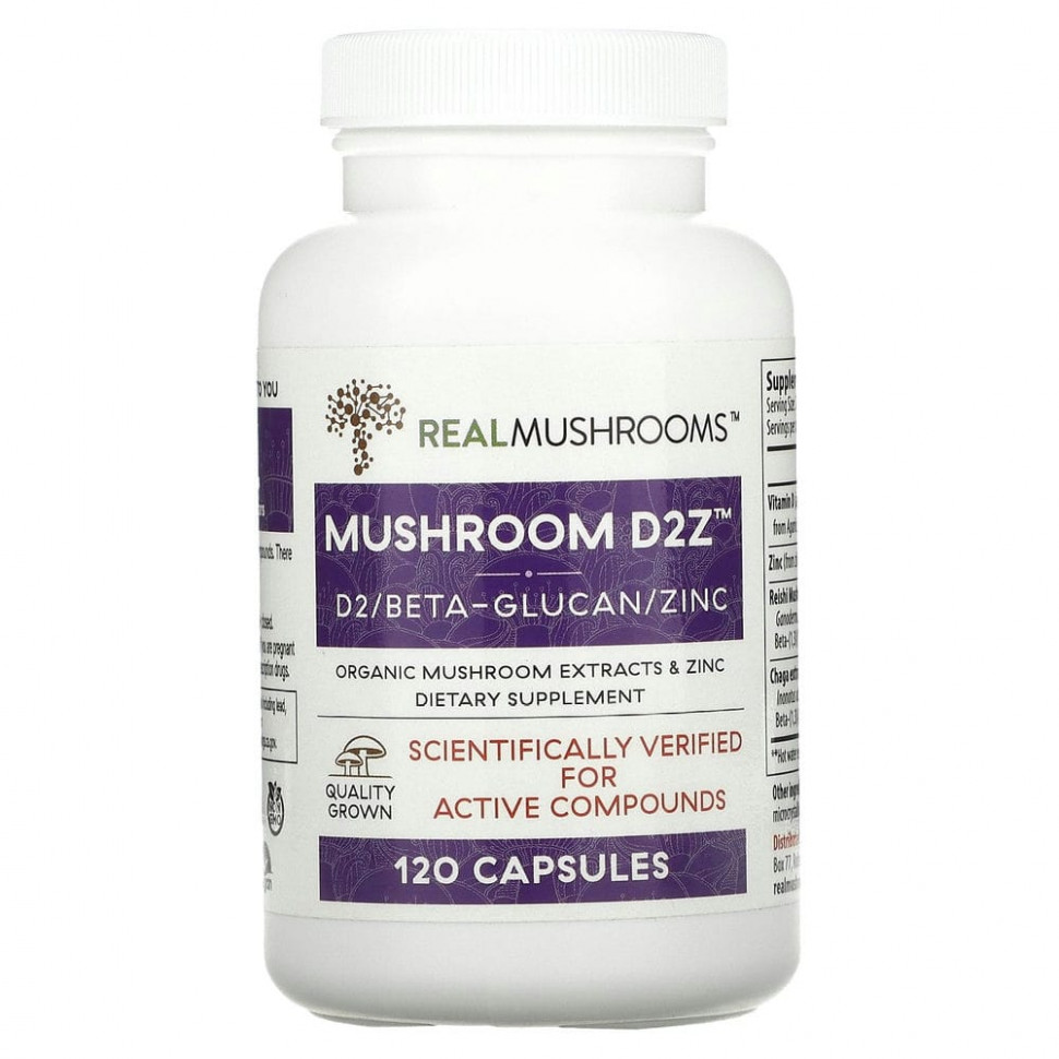 ������ ������ Real Mushrooms, Mushroom D2Z, D2 / ����-������ / ����, 120 ������  IHerb (������) ����