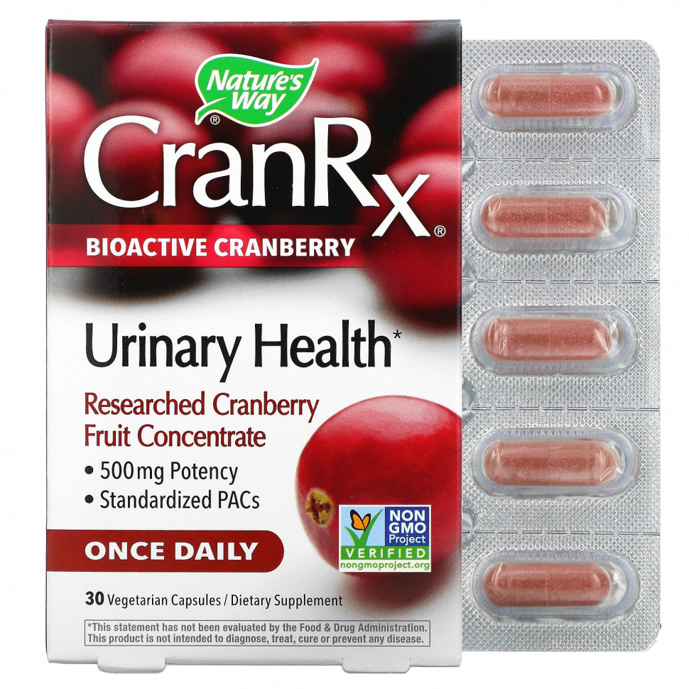 ������ ������ Nature's Way, CranRx, Urinary Health, ����������� ������, 500 ��, 30 �������������� ������  IHerb (������) ����